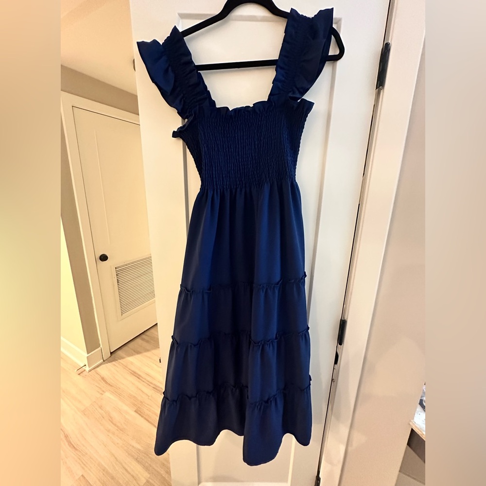 Hill House Navy Blue Crepe Ellie Nap Dress Size S